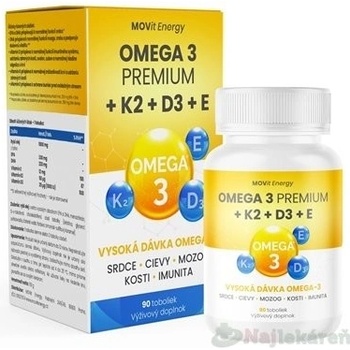 MOVit Omega 3+K2+D3+E Premium 90 toboliek