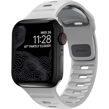 Nomad Силиконова каишка за Apple Watch 42мм, 44мм, 45мм, Ultra, Ultra 2 49мм - Nomad Sport Band (сив) (NM01958185)