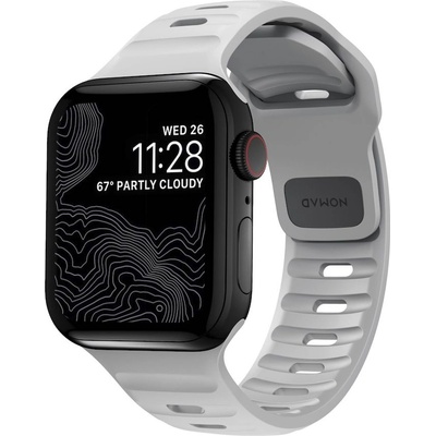 Nomad Силиконова каишка за Apple Watch 42мм, 44мм, 45мм, Ultra, Ultra 2 49мм - Nomad Sport Band (сив) (NM01958185)