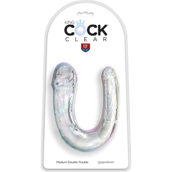 Pipedream King Cock Double Trouble Medium Clear