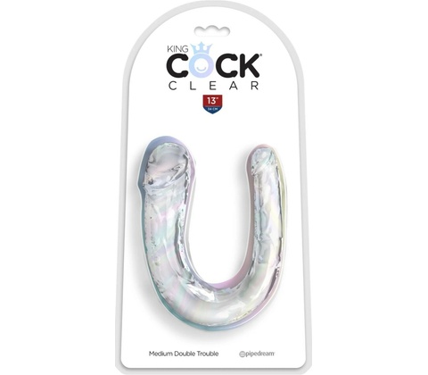 Pipedream King Cock Double Trouble Medium Clear