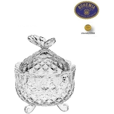 Crystal Bohemia Skleněná dóza Butterfly 135 mm
