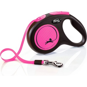 flexi NEON повод M до 25кг, 5м лента - розово