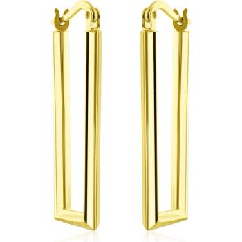 GEMMAX Zlaté hranaté náušnice GLEYN-03493