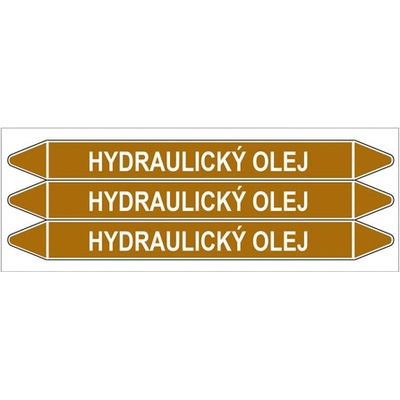 Značení potrubí, hydraulický olej,3 ks, 355 × 37 mm PZ 008114