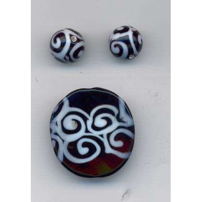 Sada originálních ručně vinutých korálek 30mm a 12mm