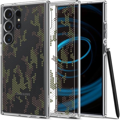 Spigen Ultra Hybrid Case - хибриден кейс с висока степен на защита за Samsung Galaxy S24 Ultra (прозрачен-камуфлаж)