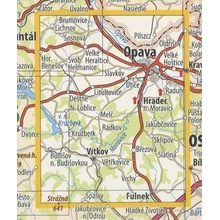 KČT 59 Opavsko - nástěnná turistická mapa 60 x 90 cm Varianta: mapa v dřevěném rámu, Provedení: Ticiago bílý