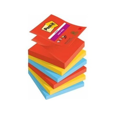 Post-it 3M Post-it® Super Sticky Z-Notes, PLAYFUL, 76x76mm, 6x90 cards