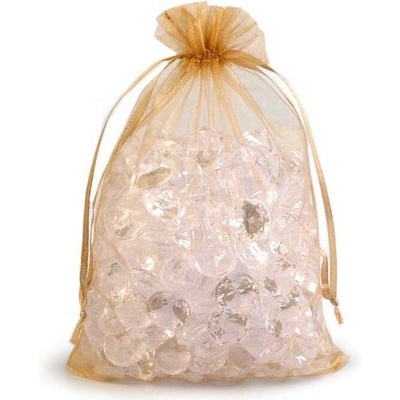 Dárkový pytlík 14x21 cm organza - zlatá sv. (10 ks)