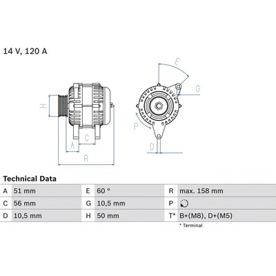 Generátor BOSCH 0 986 044 030 (0986044030)