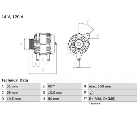generátor BOSCH 0 986 044 030