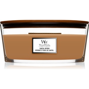 WoodWick Santal Myrrh ароматна свещ с дървен фитил (hearthwick) 453, 6 гр