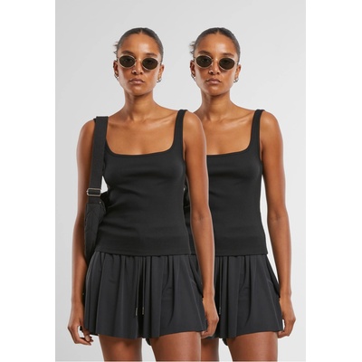 Urban Classics 2 Броя Дамски Потници Ladies Wide Neck Rib Top 2-Pack black+black XXLUB-TB7513A-03169 - Камуфлаж, размер 4XL