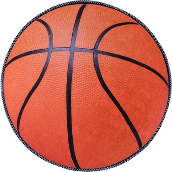 Vitaus Оранжев детски килим подходящ за пране ø120 cm Basketball - Vitaus (KRN-KID-2005-120x120)