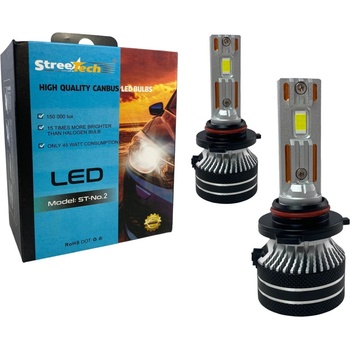 StreeTech Лед крушки - Led система 9005 / HB3 Streetech модел STN2 за фарове - 150 000 Лукса, 45W - Canbus 6000K - 1500% повече светлина (9005STN2)