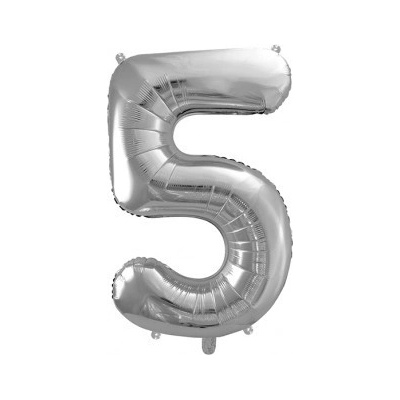 Party Deco FB1M 5 018 Fóliový balón Číslo strieborný 86cm 5