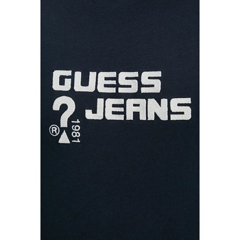 Guess Jeans Памучна тениска Guess Jeans в тъмносиньо с апликация M4BI76 K8HM0 (M4BI76.K8HM0)