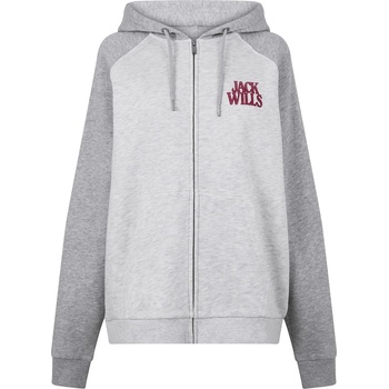 Image 1 of Jack Wills Суичър Jack Wills Women's Contrast Zip Hoodie - Light Heather