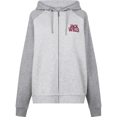 Jack Wills Суичър Jack Wills Women's Contrast Zip Hoodie - Light Heather