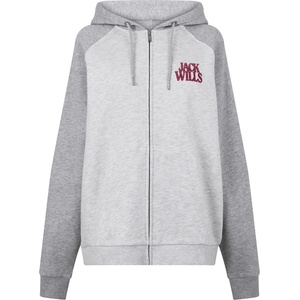 Jack Wills Суичър Jack Wills Women's Contrast Zip Hoodie - Light Heather