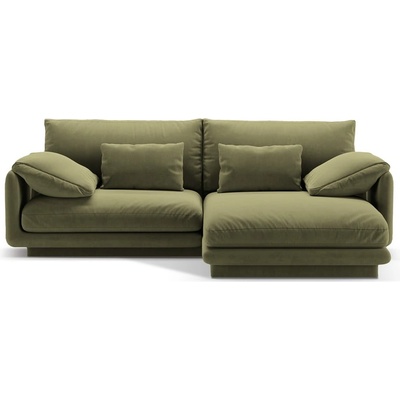 Micadoni Светлозелен кадифен ъглов диван (десен ъгъл) Torino - Micadoni (MIC_RC_S_184_F1_TORINO6)