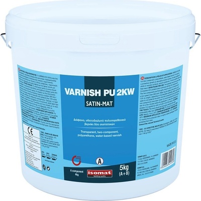 ISOMAT VARNISH-PU 2KW Dvousložkový polyuretanový ochranný lak na bázi vody, satén/mat, transparentní, 5 kg