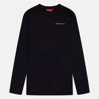 Fenchurch Тениска Fenchurch Men's Spencer Long-Sleeve T-Shirt - Black