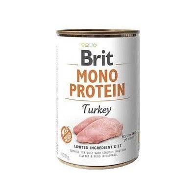 Brit Mono Protein Turkey - консервирана храна за кучета с 78% пуешко месо 0.400 кг