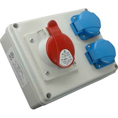 SEZ DK zásuvková rozvodnice 400V/16A - 1x, 250V/16A - 2x, ROSP 1630