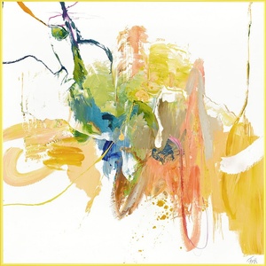 Malerifabrikken Картина с ръчно изрисувани елементи 102x102 cm Confidential Yellow - Malerifabrikken (952-100773-100100-ACR)