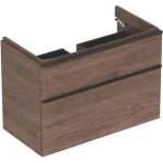 Geberit Долен шкаф Geberit Smyle Square за стенен умивалник, орех, 2 чекмеджета, 89 см (500.354.JR.1)