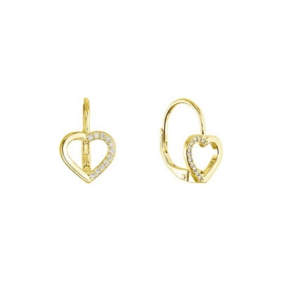 EVOLUTION GROUP CZ Pozlacené stříbrné náušnice srdce 11716.1 yellow gold