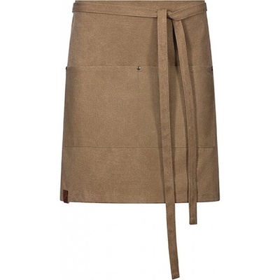 Exner Krátká číšinická zástěra s dvojkapsou 80x45 cm Světle hnědá 80x45 cm EX197