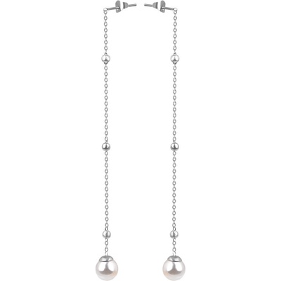 Troli Dlhé oceľové náušnice s perličkou VEDE0141S-PE