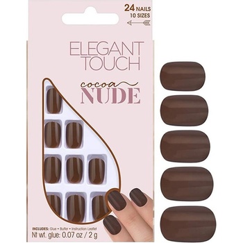 Elegant Touch Комплект Elegant Touch Nude Squoval Изкуствени нокти Cocoa 24 бр