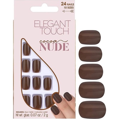 Elegant Touch Комплект Elegant Touch Nude Squoval Изкуствени нокти Cocoa 24 бр