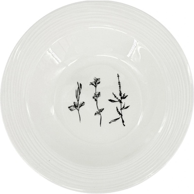 by inspire Porcelánový polévkový talíř Croft Wild 23cm bílá/černá