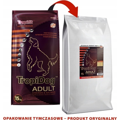 TropiDog Super Premium Adult M&L kuřecí s lososem 15 kg