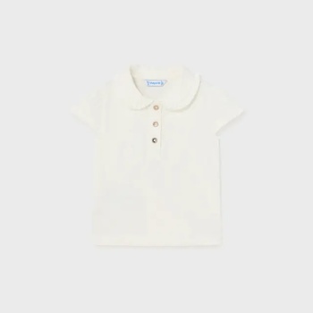 Image 1 of MAYORAL Тениска с яка къс ръкав мръсно бяло за бебе момиче Mayoral с копчета
