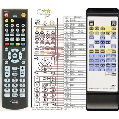 GENERAL ONKYO RC-407DV - съвместимо дистанционно управление на марката General (RC-407DV)