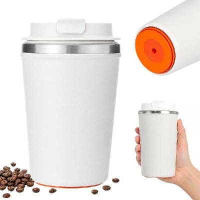 Verk Group termohrnek s přisávkou proti rozlití 380 ml bílý