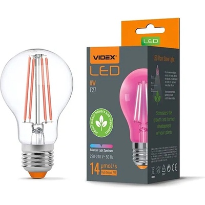 Videx Led КРУШКА videx vle-a60ff-08271 e27 8w 1200k ip20 ЗА РАСТЕНИЯ (02020108)