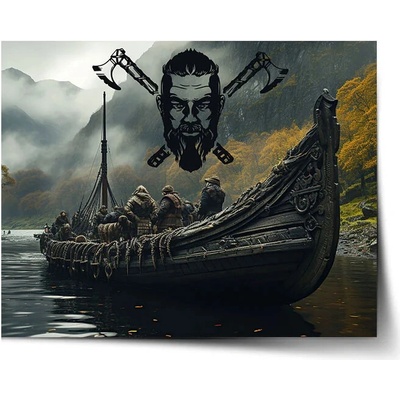 Sablio Plagát Vikingové Loď - 60x40 cm