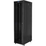 Lanberg Комуникационен шкаф Lanberg rack cabinet 19" free-standing 47U/800x1000 (flat pack) with glass door lcd black v2 (FF01-8047-12BL)
