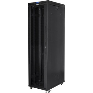 Lanberg Комуникационен шкаф Lanberg rack cabinet 19" free-standing 47U/800x1000 (flat pack) with glass door lcd black v2 (FF01-8047-12BL)