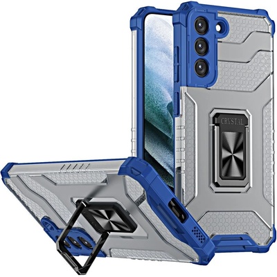 HQWear Crystal Ring Case здрав хибриден кейс + Магнитен държач за Samsung Galaxy S22 + (S22 Plus), син (9145576243190)
