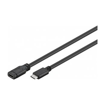 MicroConnect USB-C 3.2 Gen 1 Extension Cable, 1m Black, for synching and charging, Speed Rate at 5 Gbs. 3A
