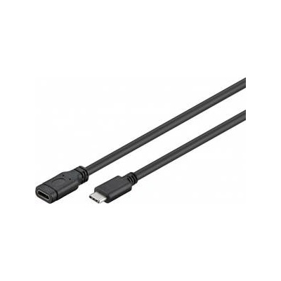 MicroConnect USB-C 3.2 Gen 1 Extension Cable, 1m Black, for synching and charging, Speed Rate at 5 Gbs. 3A