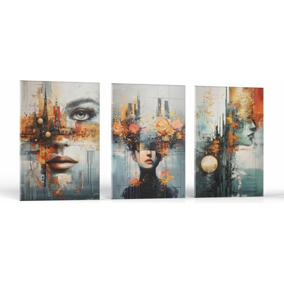 Abstrakt Múza |Zvýhodnená sada 3 obrazov Rozmery obdĺžnik: 50x75